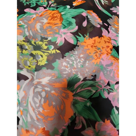 Neu Look Black Neon Sheer Floral Pattern Tank Top Women's Size 16 - Picture 2 of 5